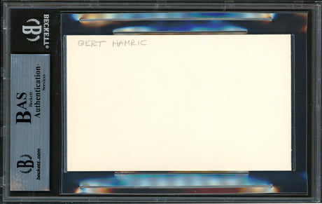 Bert Hamric Autographed 3x5 Index Card Brooklyn Dodgers Beckett BAS #12410506