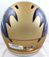 Ray Lewis Autographed Ravens F/S AMP Speed Helmet - Beckett W Auth *Purple