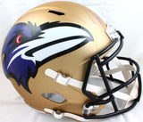 Ray Lewis Autographed Ravens F/S AMP Speed Helmet - Beckett W Auth *Purple