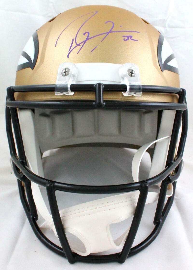 Ray Lewis Autographed Ravens F/S AMP Speed Helmet - Beckett W Auth *Purple