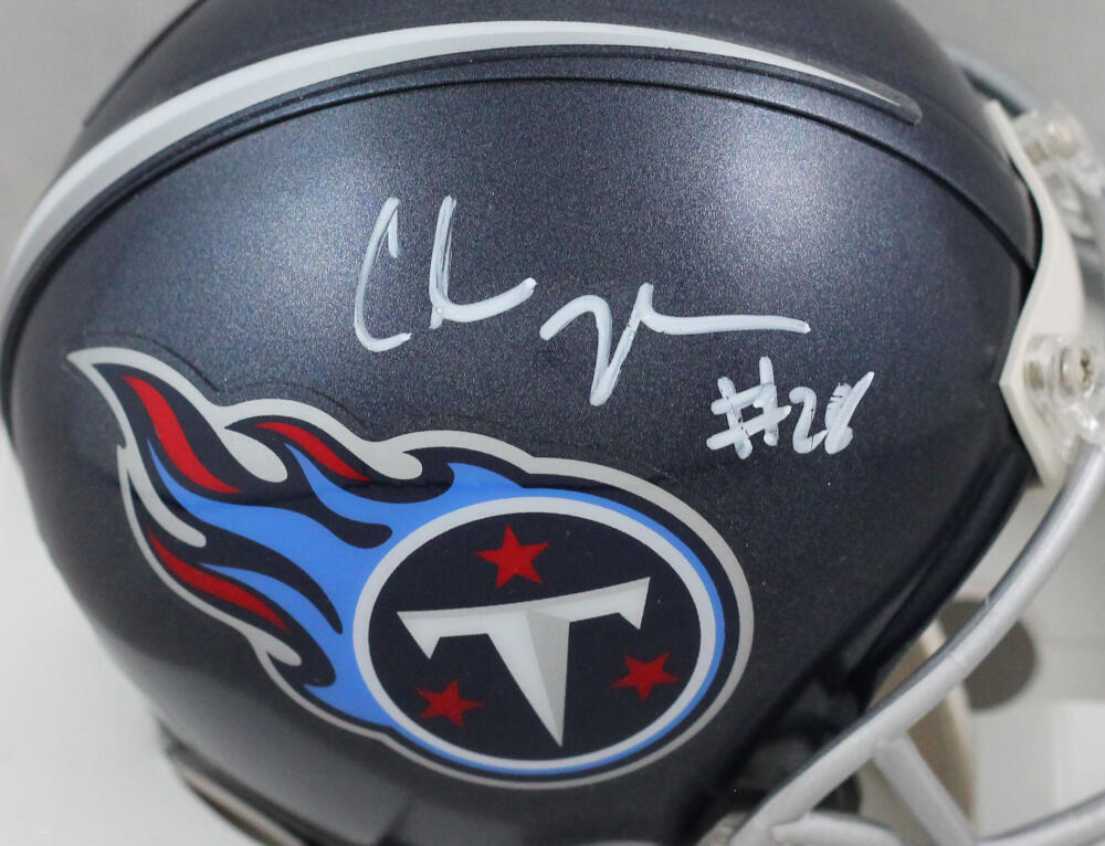 Chris Johnson Autographed Tennessee Titans 2018 Mini Helmet - Beckett W Auth