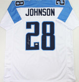 Chris Johnson Autographed White Pro Style Jersey - Beckett W Auth *2