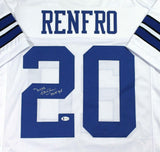 Mel Renfro Autographed White Pro Style Jersey w/HOF - Beckett W Auth *2