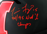 Tommie Frazier Autographed Nebraska F/S AMP Speed Helmet w/Insc - Beckett W Auth