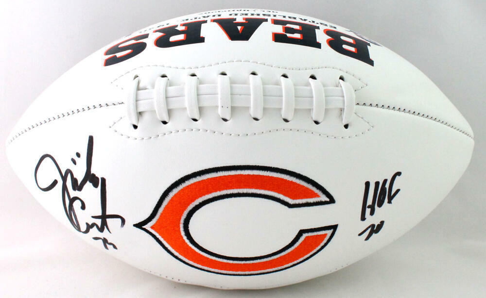 Jimbo Covert Signed Chicago Bears Logo Football w/HOF - Beckett W Auth *Black