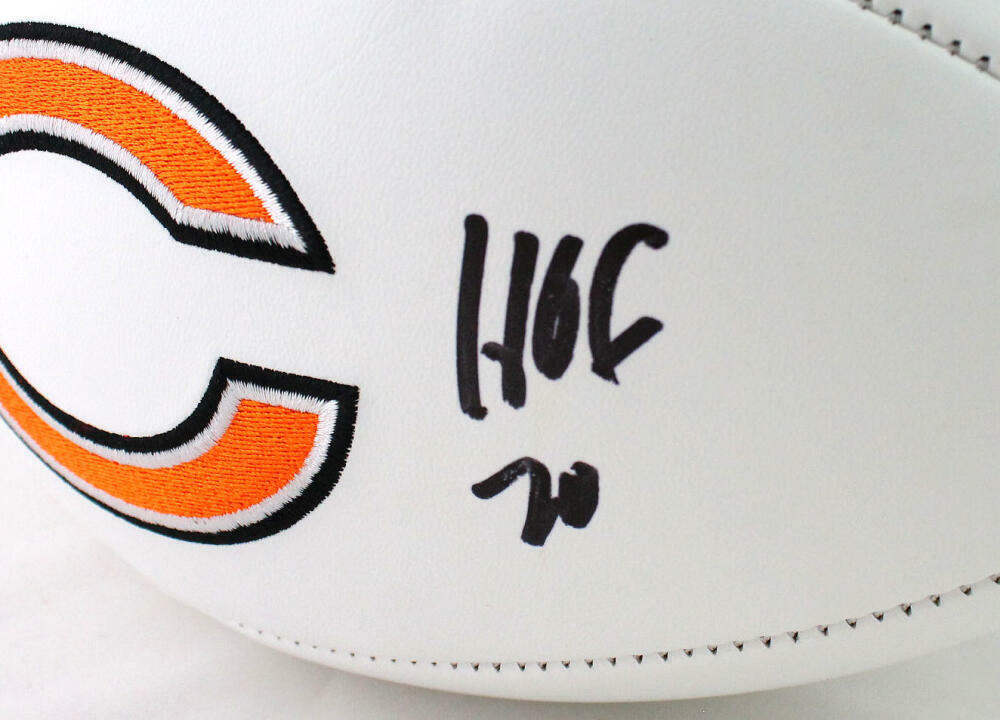 Jimbo Covert Signed Chicago Bears Logo Football w/HOF - Beckett W Auth *Black