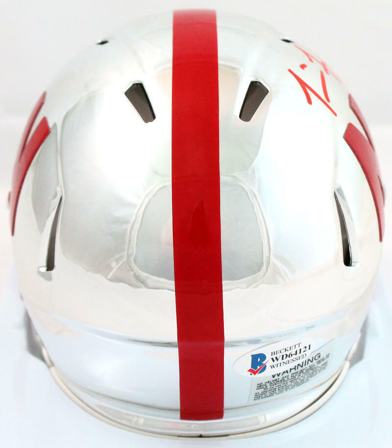 Tommie Frazier Sugned Nebraska Chrome Mini Helmet w/ Insc- Beckett W Auth *Red