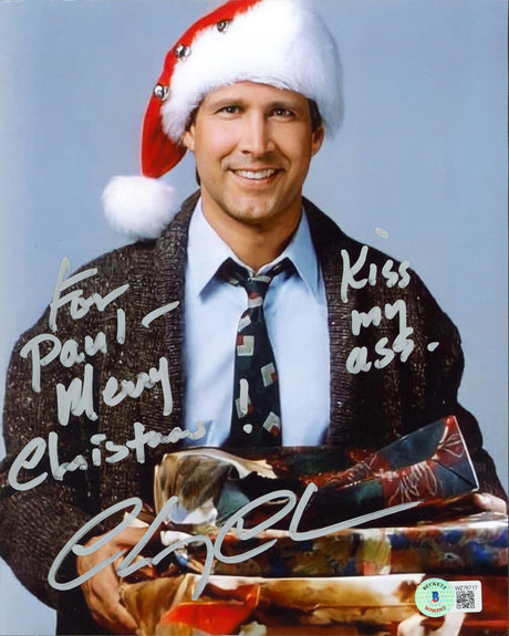 Chevy Chase "Merry Christmas Kiss My ***" Signed 8x10 Photo BAS #WZ76717