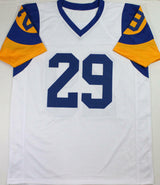 Eric Dickerson Autographed White Pro Style Jersey w/HOF- Beckett W *Silver *2