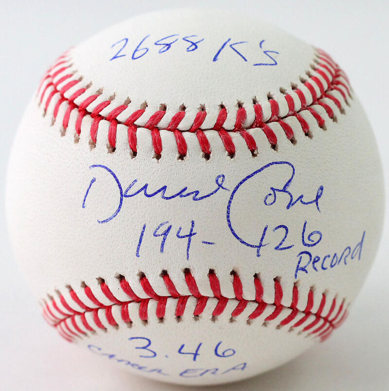 David Cone Autographed Rawlings OML Baseball w/ 3 Stats - JSA W Auth *Blue