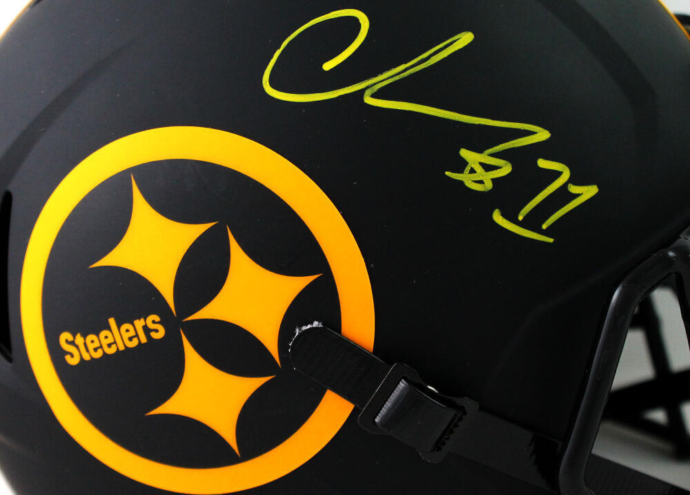 Chase Claypool Signed Steelers F/S Eclipse Speed Helmet - Beckett W Auth *Yellow