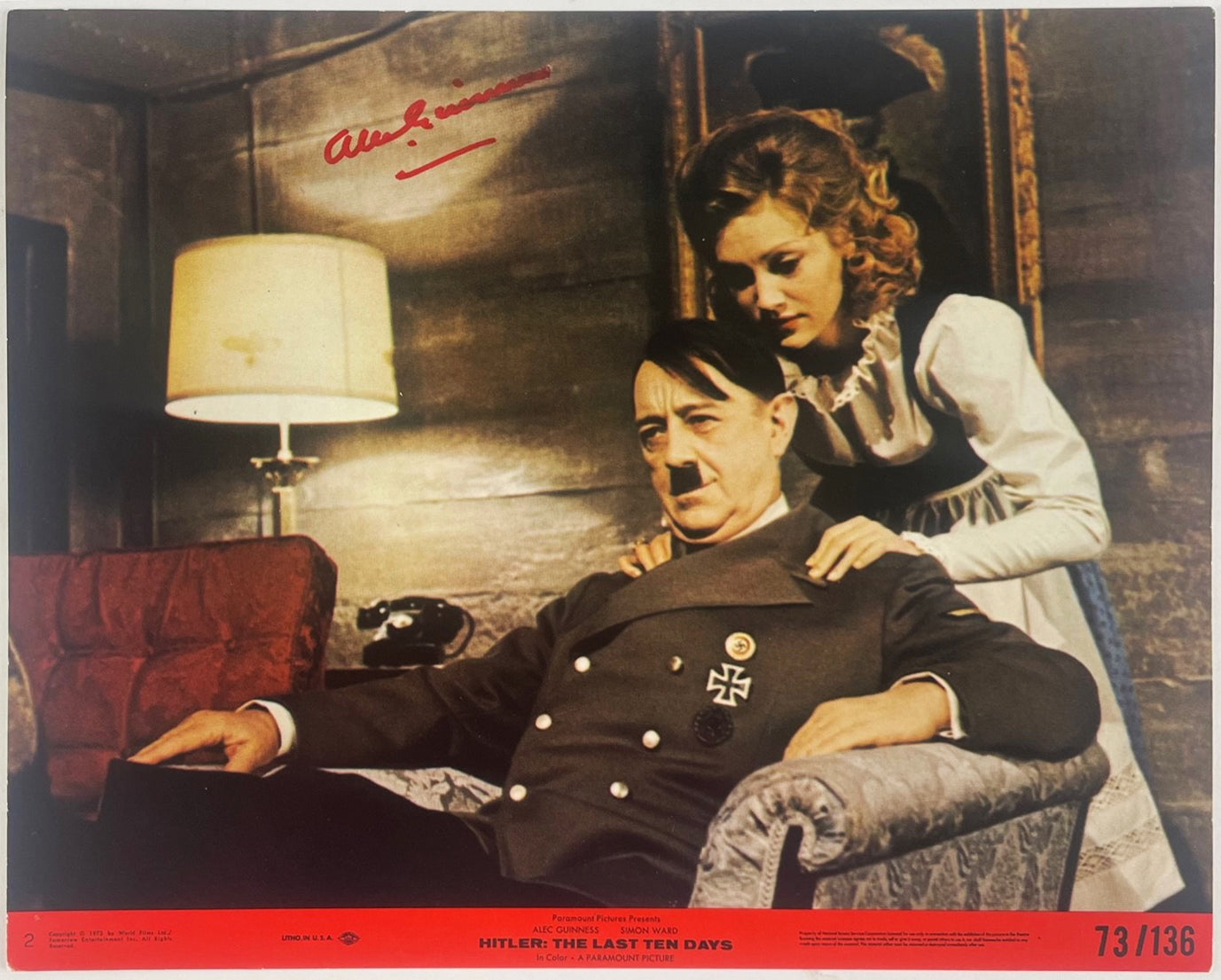 Alec Guinness Hitler The Last Ten Days Signed 8x10 Lobby Card Photo BAS #AC33478