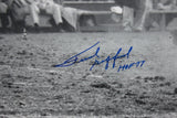 Frank Gifford HOF Autographed 16x20 B&W Running Photo- JSA W Authenticated