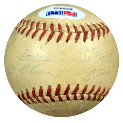 Ted Williams Autographed Official AL Harridge Baseball Boston Red Sox "To Yvonne, Best Wishes" 1950's Vintage Signature PSA/DNA #K39921