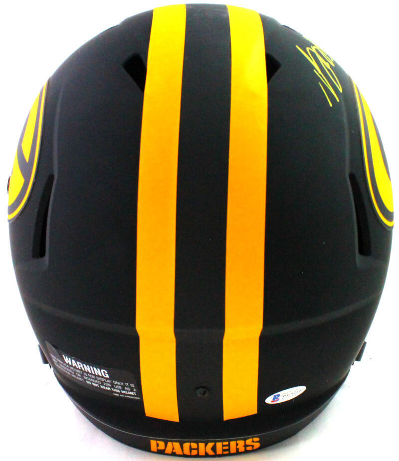 Davante Adams Autographed Green Bay Packers F/S Eclipse Helmet-Beckett W *Yellow