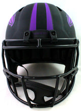 Ray Lewis Autographed Ravens F/S Eclipse Helmet w/ HOF- Beckett Witness *Purple