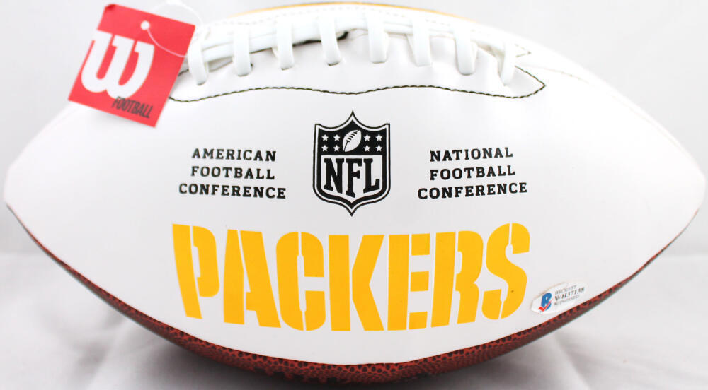 Davante Adams Autographed Green Bay Packers Wilson Logo Football-Beckett Witness