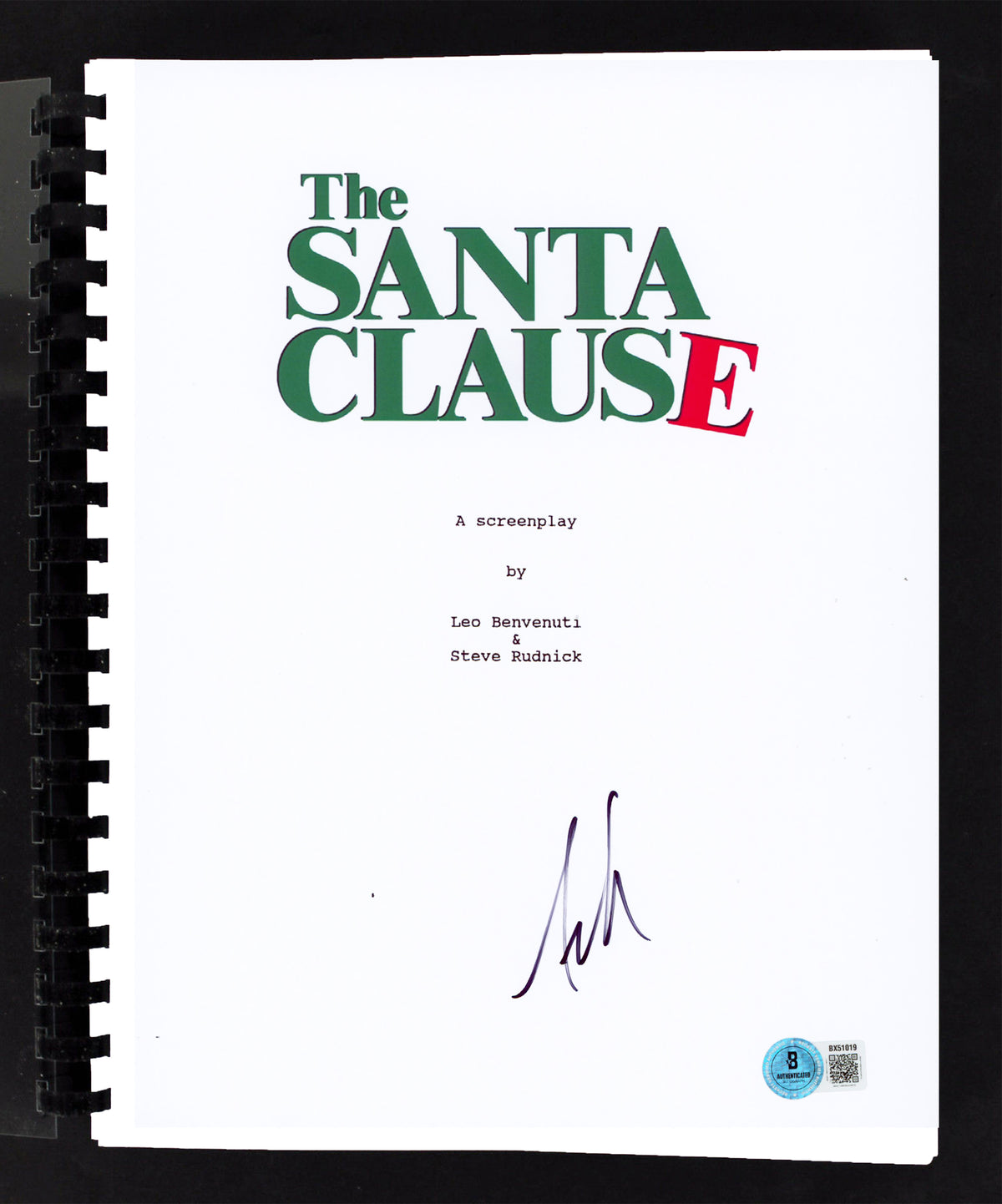 Tim Allen The Santa Clause Authentic Signed Movie Script BAS #BX51019