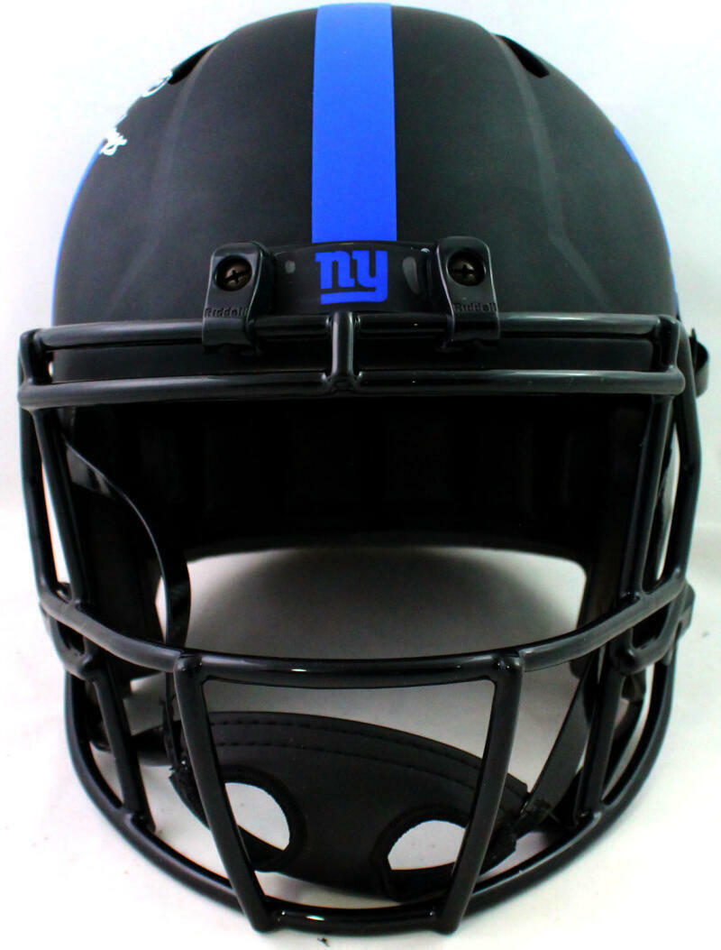 Jeremy Shockey Signed NY Giants F/S Eclipse Helmet w/ Insc -Beckett Witness *Wh