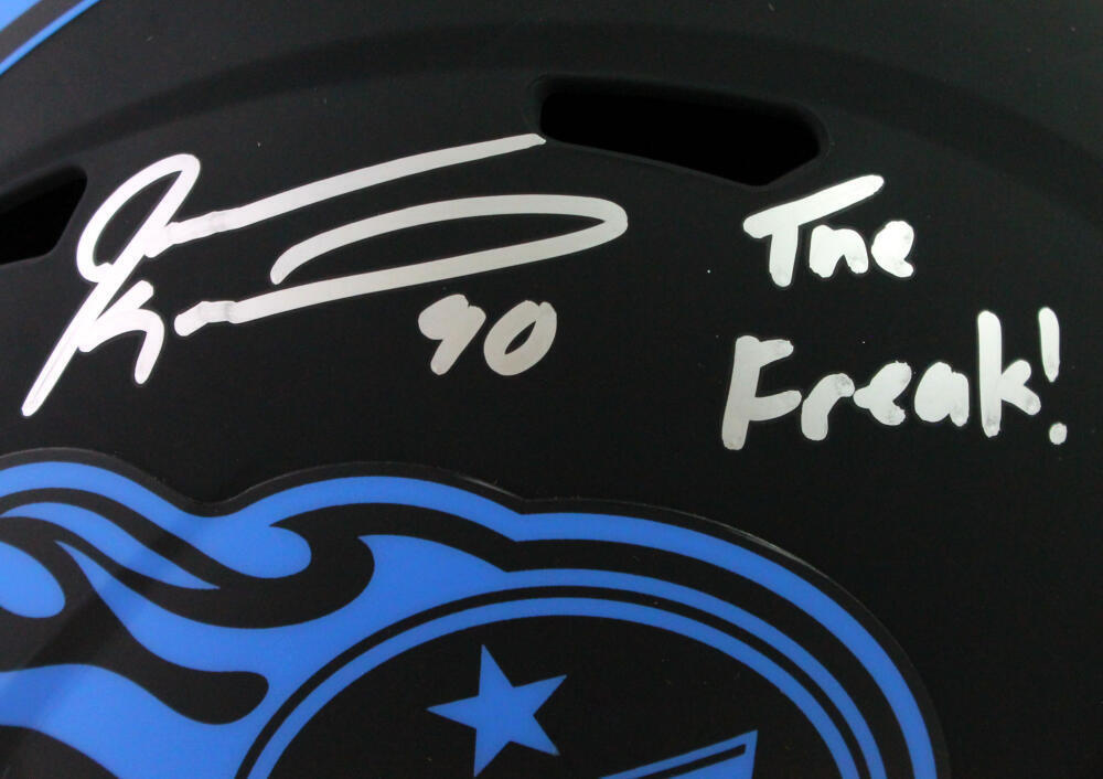 Jevon Kearse Signed Tennessee Titans F/S Eclipse Helmet w/ Insc- Beckett W *Silv