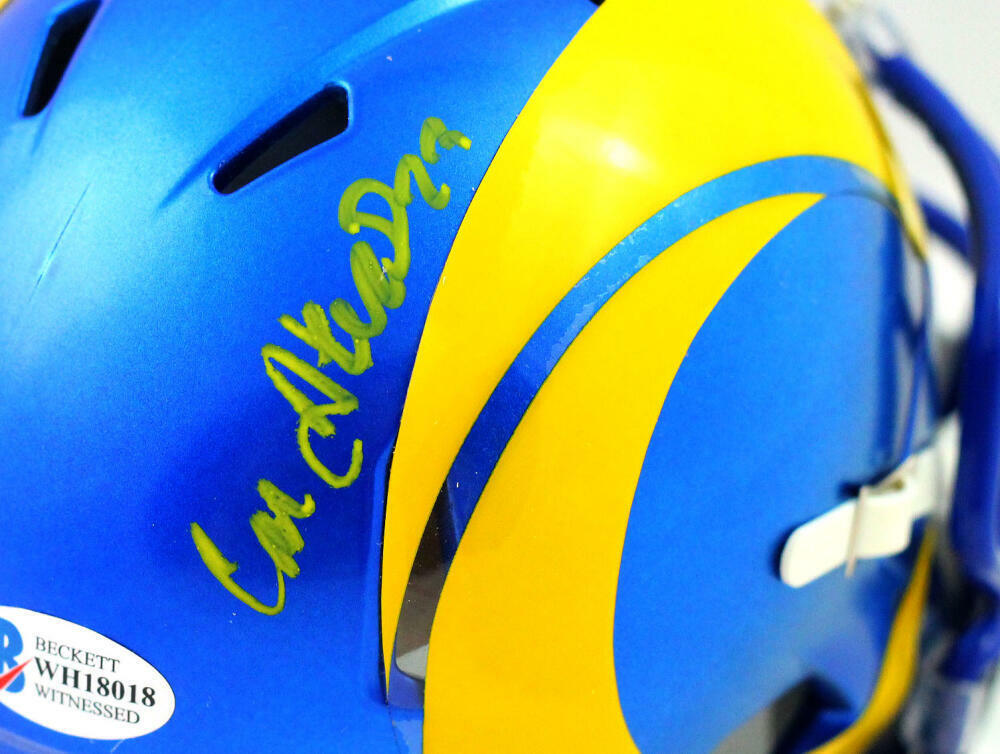 Cam Akers Autographed Los Angeles Rams 2020 Speed Mini Helmet- Beckett W *Yellow