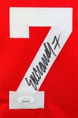 Nebraska Heisman Autographed Red College Style Jersey- JSA W *Black
