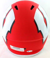 T.J. Watt Autographed Wisconsin Badgers Amp Speed F/S Helmet- Beckett W *Silver