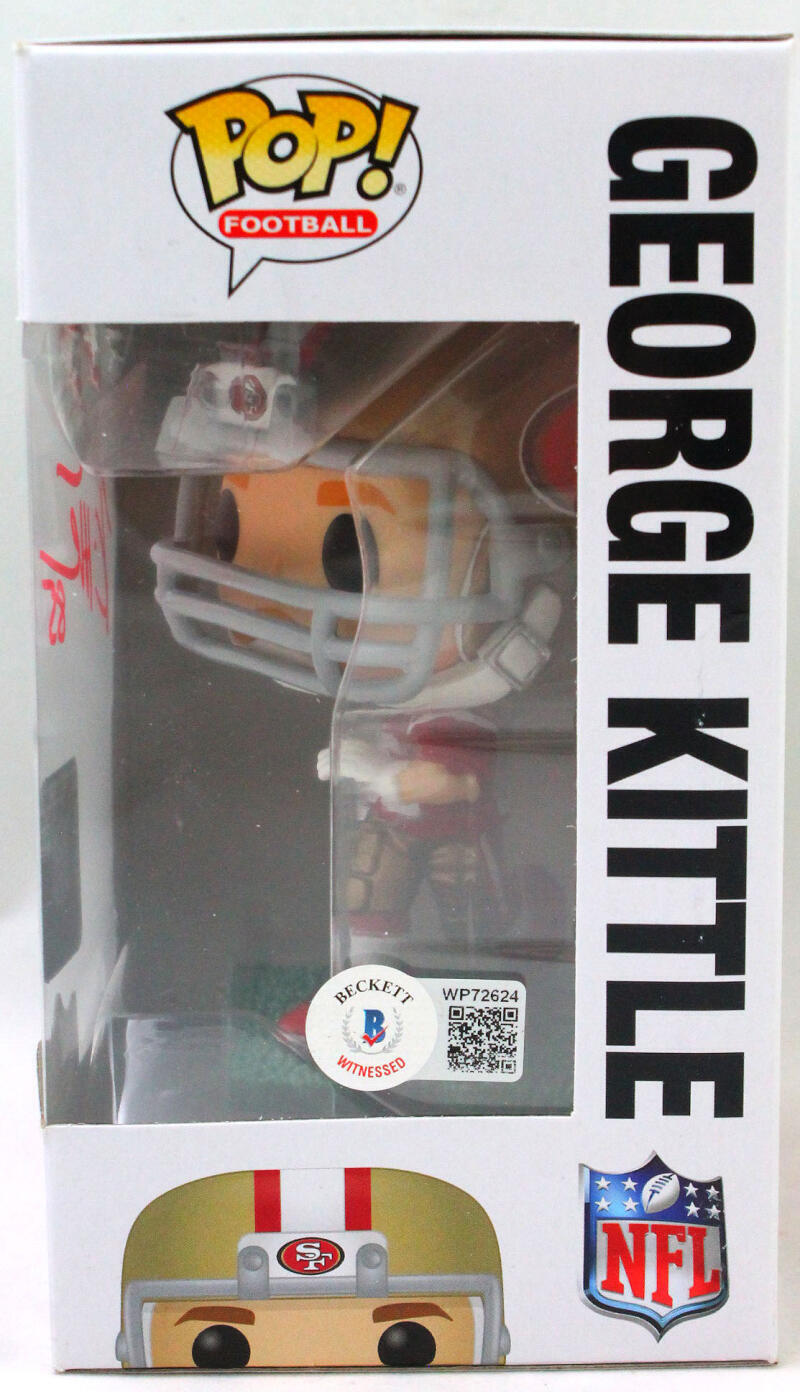 George Kittle Signed San Francisco 49ers Funko Pop Figurine- Beckett W Holo *Red