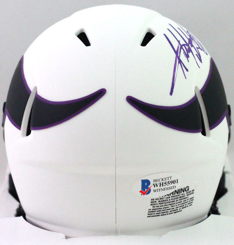 Adrian Peterson Signed Minn Vikings Lunar Speed Mini Helmet- Beckett W *Purple