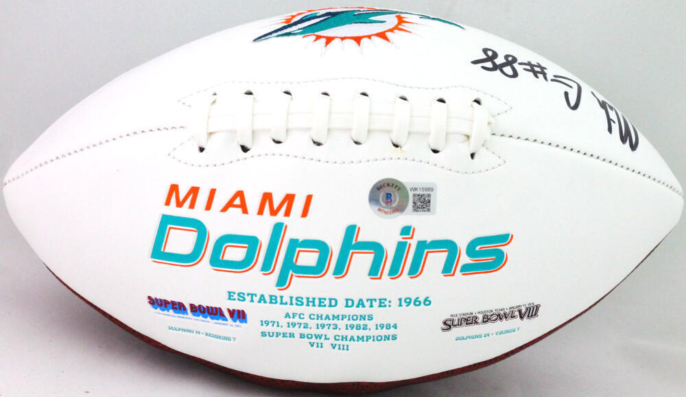 Mike Gesicki Autographed Miami Dolphins Logo Football- Beckett W *Black