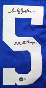 Lee Roy Jordan Autographed Blue Pro Style Jersey w/ White Num- Beckett W *Black