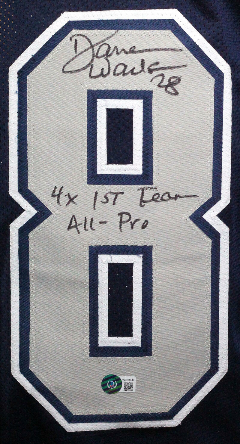 Darren Woodson Autographed Blue w Grey Num Pro Style Jersey Insc- Beckett W *Blk