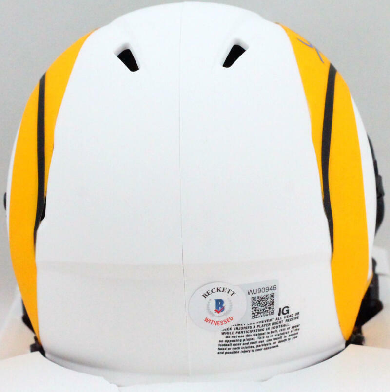 Kurt Warner Autographed St. Louis Rams Lunar Speed Mini Helmet- Beckett W *Blue