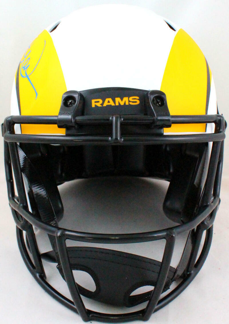 Kurt Warner Autographed Rams Authentic Lunar Speed F/S Helmet- Beckett W *Blue