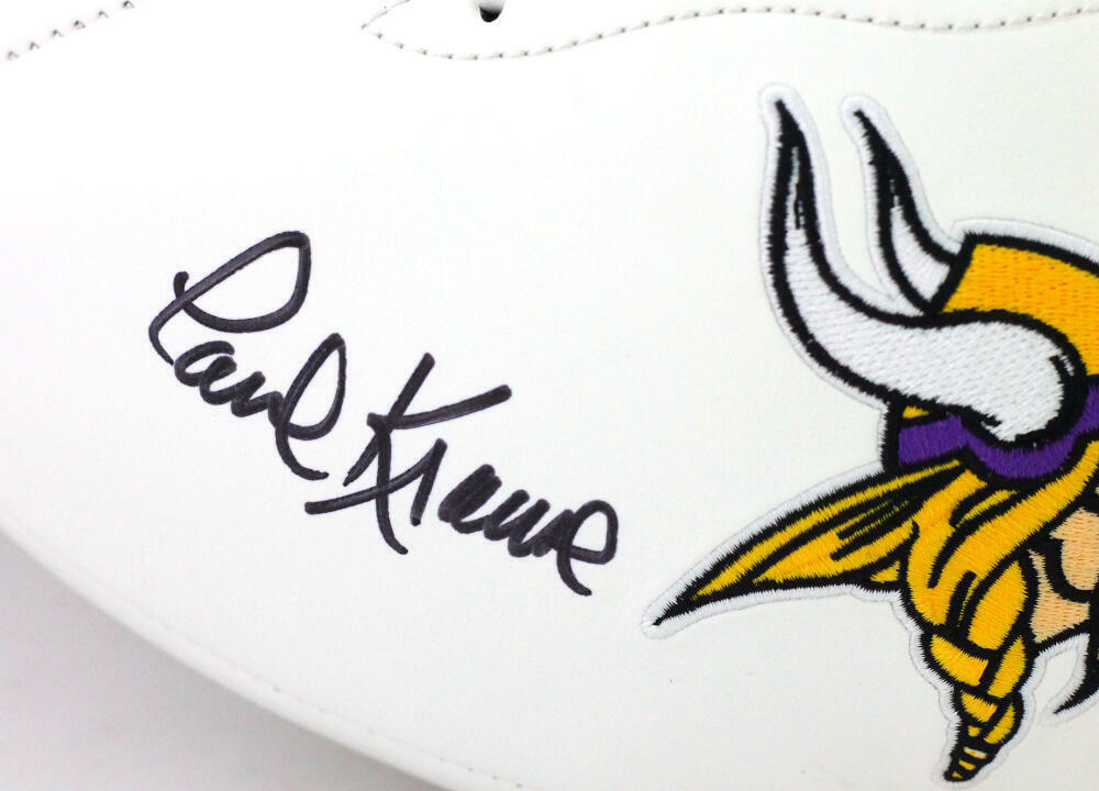 Paul Krause Autographed Minnesota Vikings Logo Football W/ HOF- Beckett W *Black