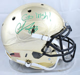 Chase Claypool Signed Notre Dame F/S Chrome Schutt Authentic Helmet Beckett W