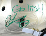 Chase Claypool Signed Notre Dame F/S Chrome Schutt Authentic Helmet Beckett W