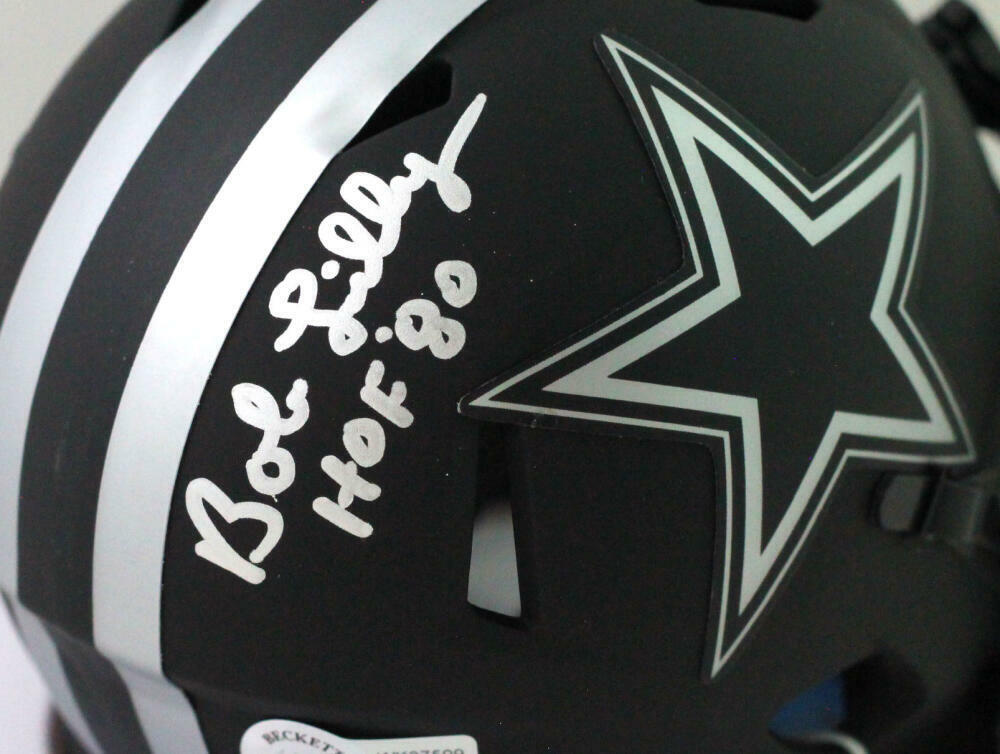 Bob Lilly Autographed Dallas Cowboys Eclipse Mini Helmet w/HOF - Beckett W *Slvr