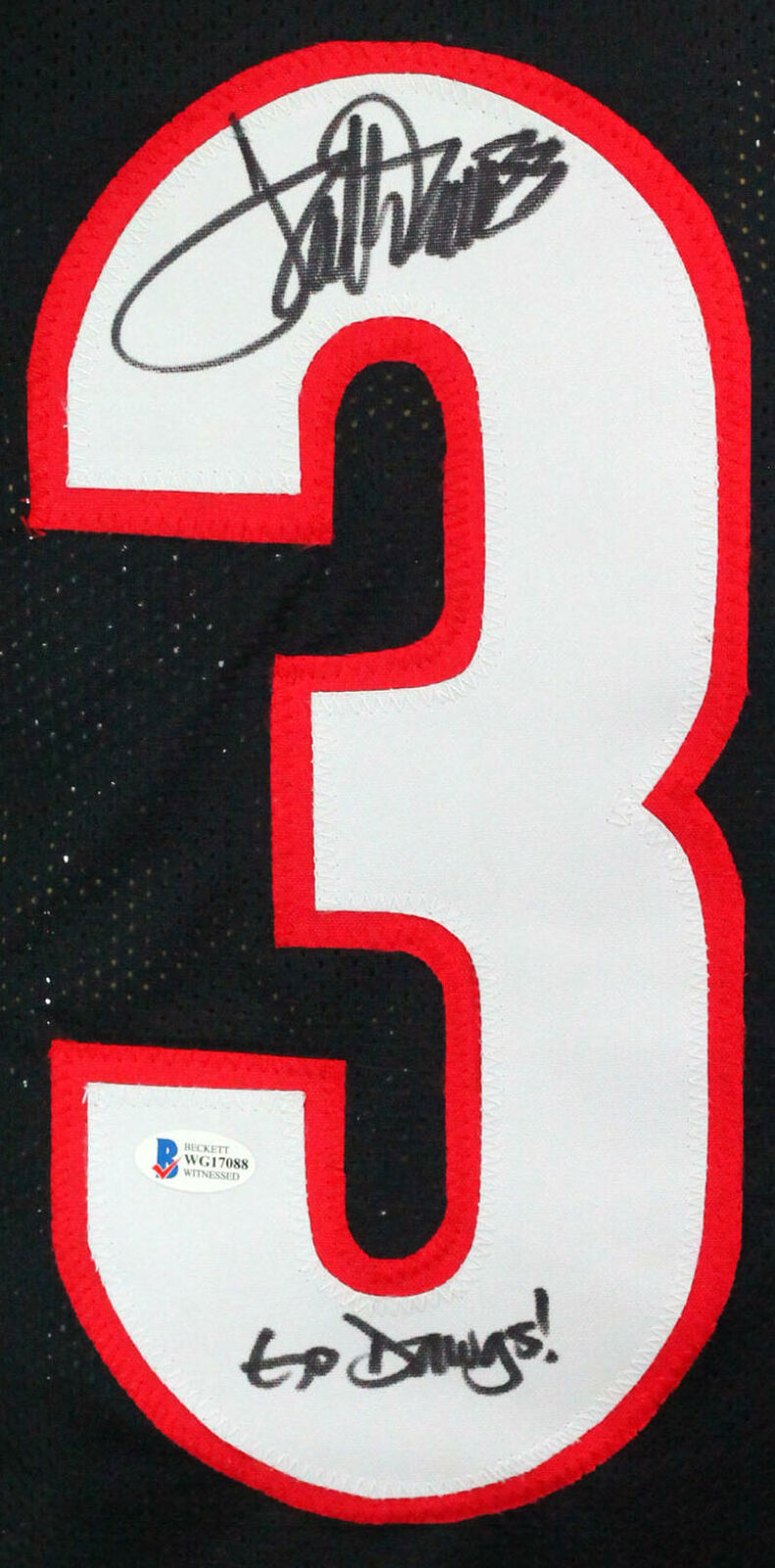 Terrell Davis Autographed Black College Style Jersey- Beckett W *Black