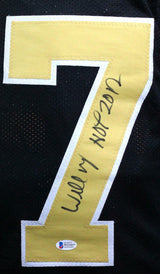 Willie Roaf Autographed Black Pro Style Jersey w/ HOF- Beckett W *Black