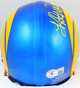Kurt Warner Autographed LA Rams 2020 Speed Mini Helmet w/ HOF- Beckett W *Yellow