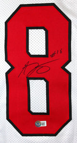 AJ Green Autographed White Pro Style Jersey- Beckett W Hologram *Black