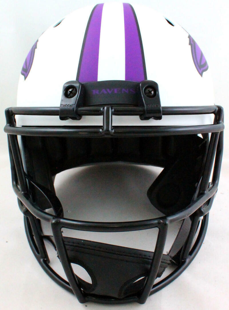 Ray Lewis Autographed Baltimore Ravens Lunar Speed Helmet- Beckett W *Purple