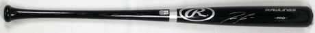 Ronald Acuna Autographed Pro Baseball Black Bat - Beckett W *Silver