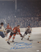 Bobby Hull Autographed 16x20 Photo Vs St Louis w/ The Golden Jet- JSA Auth