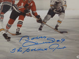 Bobby Hull Autographed 16x20 Photo Vs St Louis w/ The Golden Jet- JSA Auth