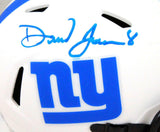 Daniel Jones Autographed New York Giants Lunar Speed Mini Helmet- Beckett W*Blue