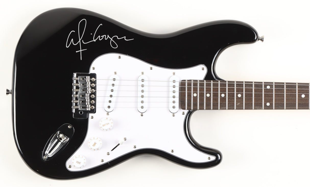 Glossy Black & White Alice Cooper Signed Full-Size Electric Guitar (Beckett)