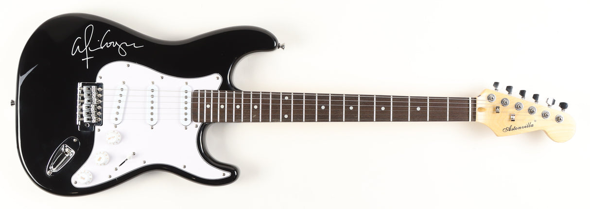Glossy Black & White Alice Cooper Signed Full-Size Electric Guitar (Beckett)