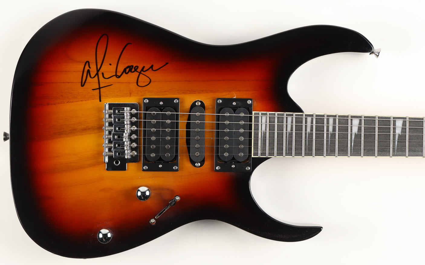 Sunburst Tobacco Alice Cooper Signed Full-Size Electric Guitar (Beckett)